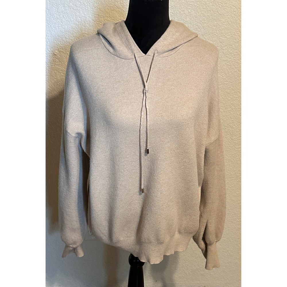 Philosophy Republic Clothing Tan Knit Hoodie Sweater XL Oversized Beige Rayon